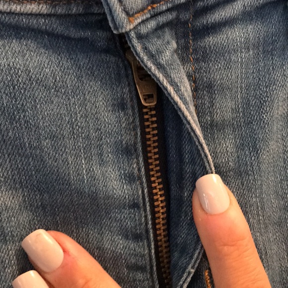 J. Crew Denim Jean Pencil Skirt Raw Frayed Hem Size 26 EUC - Picture 7 of 14